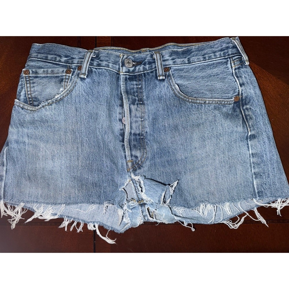 Levi Womens 501 Cut Off Jean Shorts Size‎ 33 Button Fly Daisy Dukes SEE NOTES A